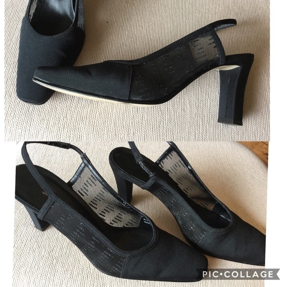 J. Renee Grosgrain and Mesh Sling Back Heels - Picture 1 of 7